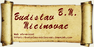 Budislav Mićinovac vizit kartica